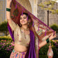 Lorenvalley Fashion Peach Jacquard Silk Paithani Weaving Zari Work Lehenga Choli with Dupatta | Swadesiicart