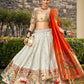 Lorenvalley Fashion White Jacquard Silk Paithani Weaving Zari Work Lehenga Choli with Dupatta | Swadesiicart