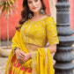 Anaita Yellow Art Silk Lehenga Choli With Tabby Silk Print