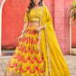 Anaita Yellow Art Silk Lehenga Choli With Tabby Silk Print