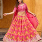 Anaita Magenta Art Silk Lehenga Choli With Tabby Silk Print