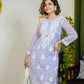 Rangreza Ethnic Eliza Georgette Chikankari Kurta With Inner (Set Of 2) Lavender | Swadesiicart