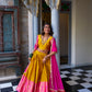 Lorenvalley Mustard Narayan Pattu Fabric with Zari Weaving Work Lehenga Choli | Swadesiicart
