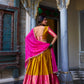 Lorenvalley Mustard Narayan Pattu Fabric with Zari Weaving Work Lehenga Choli | Swadesiicart