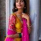Lorenvalley Mustard Narayan Pattu Fabric with Zari Weaving Work Lehenga Choli | Swadesiicart