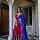Lorenvalley Pink Narayan Pattu Fabric with Zari Weaving Work Lehenga Choli | Swadesiicart