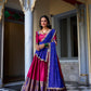 Lorenvalley Pink Narayan Pattu Fabric with Zari Weaving Work Lehenga Choli | Swadesiicart