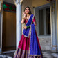Lorenvalley Pink Narayan Pattu Fabric with Zari Weaving Work Lehenga Choli | Swadesiicart