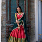 Lorenvalley Red Narayan Pattu Fabric with Zari Weaving Work Lehenga Choli | Swadesiicart