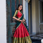 Lorenvalley Red Narayan Pattu Fabric with Zari Weaving Work Lehenga Choli | Swadesiicart