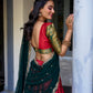 Lorenvalley Red Narayan Pattu Fabric with Zari Weaving Work Lehenga Choli | Swadesiicart