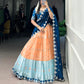 Lorenvalley Orange Zari Kota Zari Weaving Work With Sequins and Thread Embroidery Scallop Lace Border Lehenga Choli with Dupatta | Swadesiicart