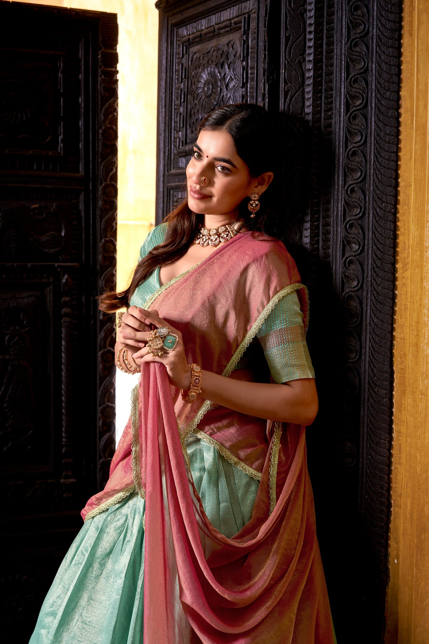 Lorenvalley Fashion Skyblue Dupion Silk Zari Weaving Work Lehenga Choli with Dupatta - Swadesiicart