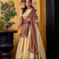 Lorenvalley Fashion Yellow Dupion Silk Zari Weaving Work Lehenga Choli with Dupatta - Swadesiicart
