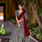 Lorenvalley Fashion Grey Dupion Silk Zari Weaving Work Lehenga Choli with Dupatta - Swadesiicart