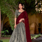 Lorenvalley Fashion Grey Dupion Silk Zari Weaving Work Lehenga Choli with Dupatta - Swadesiicart
