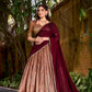Lorenvalley Fashion Peach Dupion Silk Zari Weaving Work Lehenga Choli with Dupatta - Swadesiicart