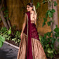 Lorenvalley Fashion Peach Dupion Silk Zari Weaving Work Lehenga Choli with Dupatta - Swadesiicart