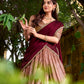 Lorenvalley Fashion Peach Dupion Silk Zari Weaving Work Lehenga Choli with Dupatta - Swadesiicart