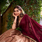 Lorenvalley Fashion Peach Dupion Silk Zari Weaving Work Lehenga Choli with Dupatta - Swadesiicart