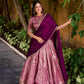 Lorenvalley Fashion Pink Dupion Silk Zari Weaving Work Lehenga Choli with Dupatta - Swadesiicart