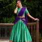 Lorenvalley Fashion Green Poly Cotton Zari Weaving Work Lehenga Choli with Dupatta - Swadesiicart