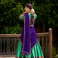Lorenvalley Fashion Green Poly Cotton Zari Weaving Work Lehenga Choli with Dupatta - Swadesiicart