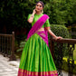 Lorenvalley Fashion Parrot Green Poly Cotton Zari Weaving Work Lehenga Choli with Dupatta - Swadesiicart