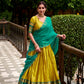 Lorenvalley Fashion Yellow Poly Cotton Zari Weaving Work Lehenga Choli with Dupatta - Swadesiicart