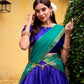 Lorenvalley Fashion Royalblue Poly Cotton Zari Weaving Work Lehenga Choli with Dupatta - Swadesiicart
