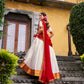Lorenvalley Fashion White Poly Cotton Zari Weaving Work Lehenga Choli with Dupatta - Swadesiicart