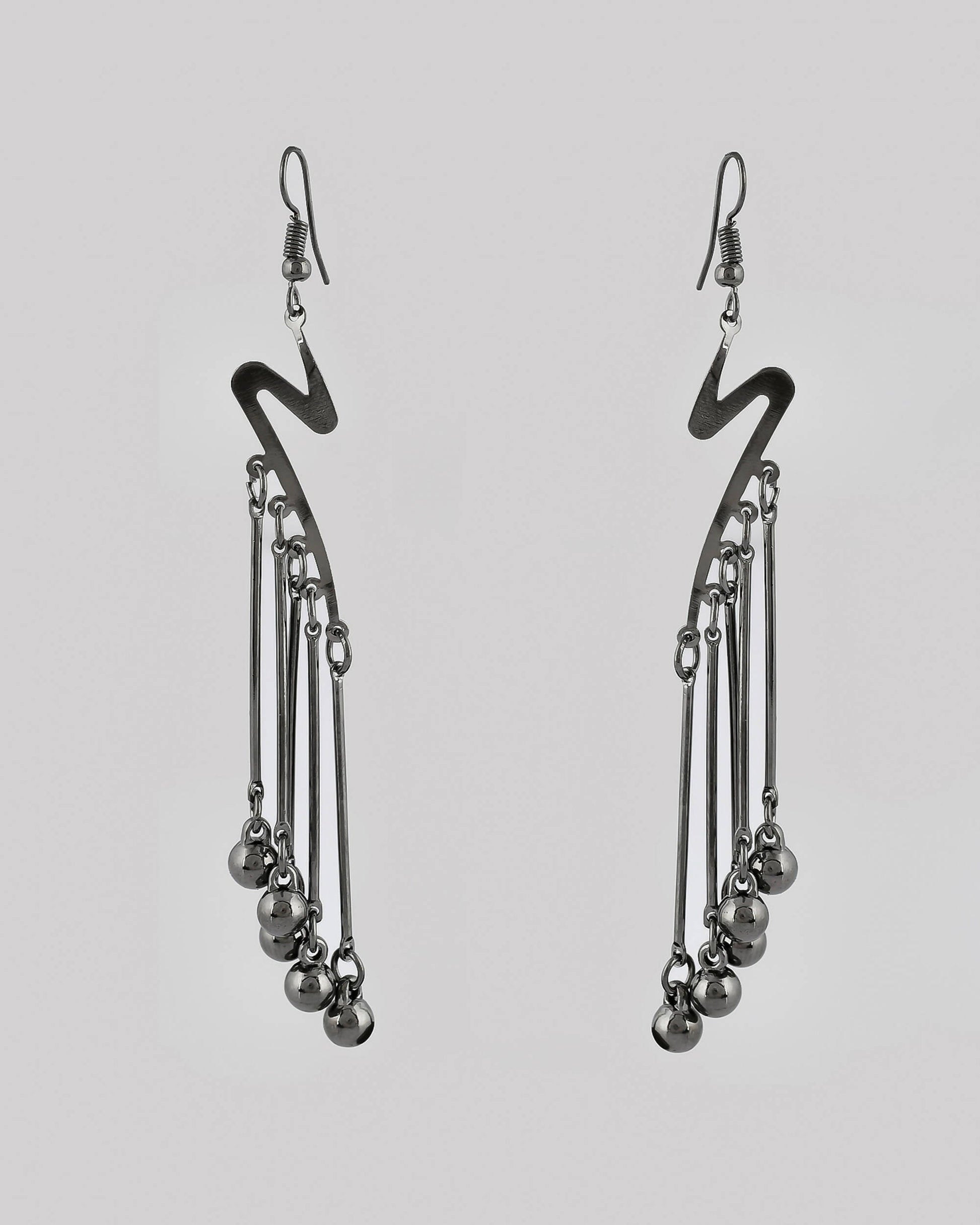 VOJ Women Rhodium-Plated Drop Chain Earrings Stainless Steel Drops & Danglers - Swadesiicart