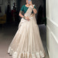 Lorenvalley Fashion White Poly Tasar Viscose Border Lehenga Choli with Dupatta | Swadesiicart