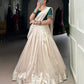 Lorenvalley Fashion White Poly Tasar Viscose Border Lehenga Choli with Dupatta | Swadesiicart