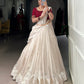 Lorenvalley Fashion White Poly Tasar Viscose Border Lehenga Choli with Dupatta | Swadesiicart