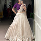 Lorenvalley Fashion White Poly Tasar Viscose Border Lehenga Choli with Dupatta | Swadesiicart