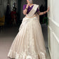 Lorenvalley Fashion White Poly Tasar Viscose Border Lehenga Choli with Dupatta | Swadesiicart