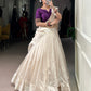 Lorenvalley Fashion White Poly Tasar Viscose Border Lehenga Choli with Dupatta | Swadesiicart
