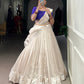 Lorenvalley Fashion White Poly Tasar Viscose Border Lehenga Choli with Dupatta | Swadesiicart