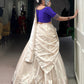 Lorenvalley Fashion White Poly Tasar Viscose Border Lehenga Choli with Dupatta | Swadesiicart
