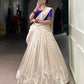 Lorenvalley Fashion White Poly Tasar Viscose Border Lehenga Choli with Dupatta | Swadesiicart