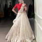 Lorenvalley Fashion White Poly Tasar Viscose Border Lehenga Choli with Dupatta | Swadesiicart