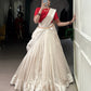 Lorenvalley Fashion White Poly Tasar Viscose Border Lehenga Choli with Dupatta | Swadesiicart