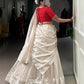 Lorenvalley Fashion White Poly Tasar Viscose Border Lehenga Choli with Dupatta | Swadesiicart