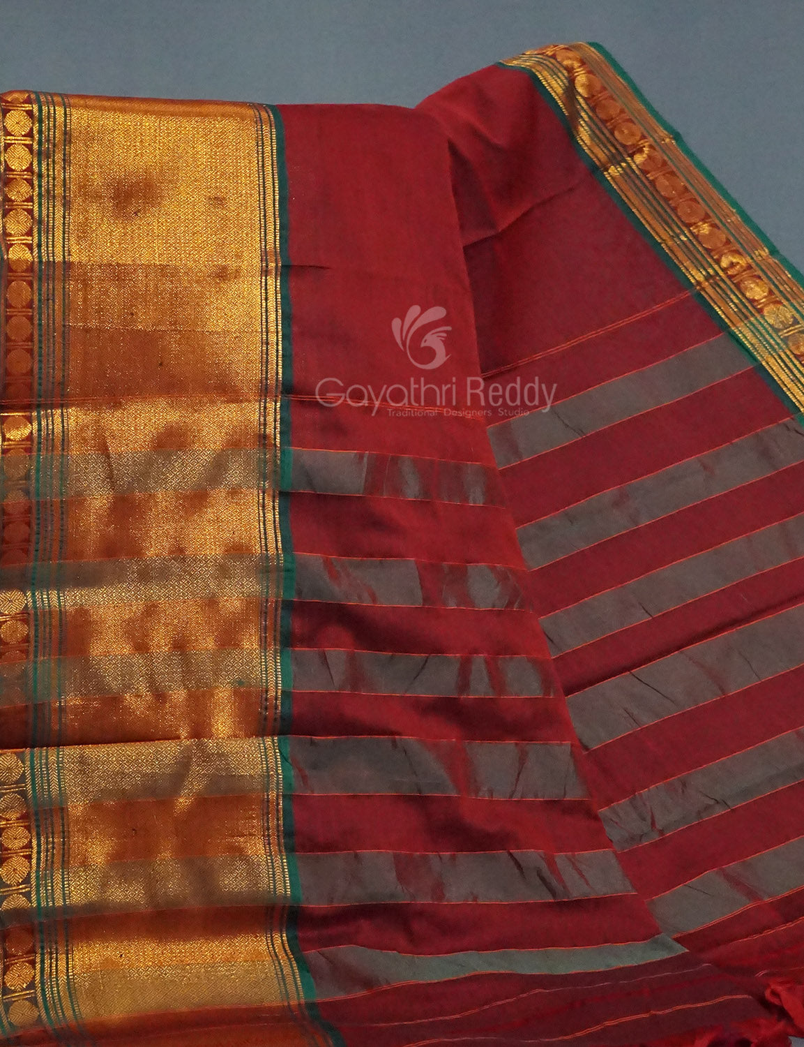 Kalanetha Maroon Colour Zari Kanchi Style Pure Narayanpet Cotton Saree By Gayathri Reddy Designer Studio | Swadesiicart