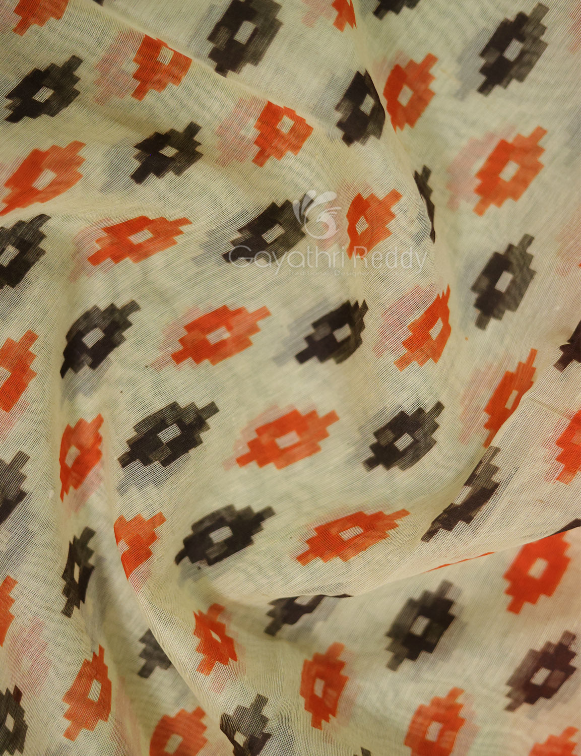 Shades of Cream And Orange Colour Blouse Patola Print Semi Chanderi Saree By Gayathri Reddy Designer Studio | Swadesiicart
