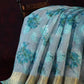 Pastel Blue Colour Floral All Over Print Semi Chanderi Saree By Gayathri Reddy Designer Studio | Swadesiicart