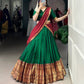 Lorenvalley Fashion Green Narayan Pet Silk Zari Weaving Work Lehenga Choli with Dupatta | Swadesiicart