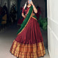 Lorenvalley Fashion Maroon Narayan Pet Silk Zari Weaving Work Lehenga Choli with Dupatta | Swadesiicart