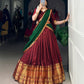 Lorenvalley Fashion Maroon Narayan Pet Silk Zari Weaving Work Lehenga Choli with Dupatta | Swadesiicart